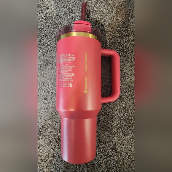 Starbucks X Stanley NWT Pink Berry Glittery Gold Target Exclusive Same Day Ship - Picture 1 of 3